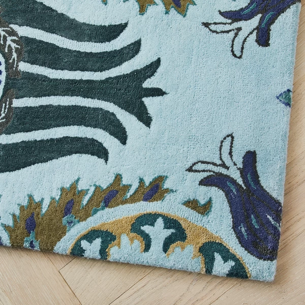 Nikki Chu - Asham Rug - Teal 4 Nikki Chu - Asham Rug - Teal - Image 2