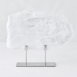 Selenite Slab On Metal Stand