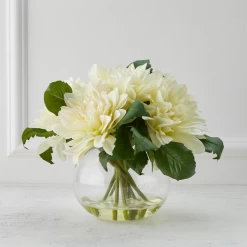 Dahlia In Glass - White