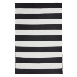 Accra Outdoor Stripe Rug - Black/Ivory -Upholstery Shop webimage 620000821 620008224 620008225 SIL