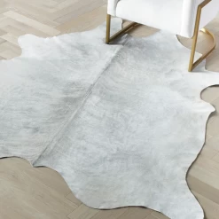 Augusto Hair On Cowhide Rug - Light Grey