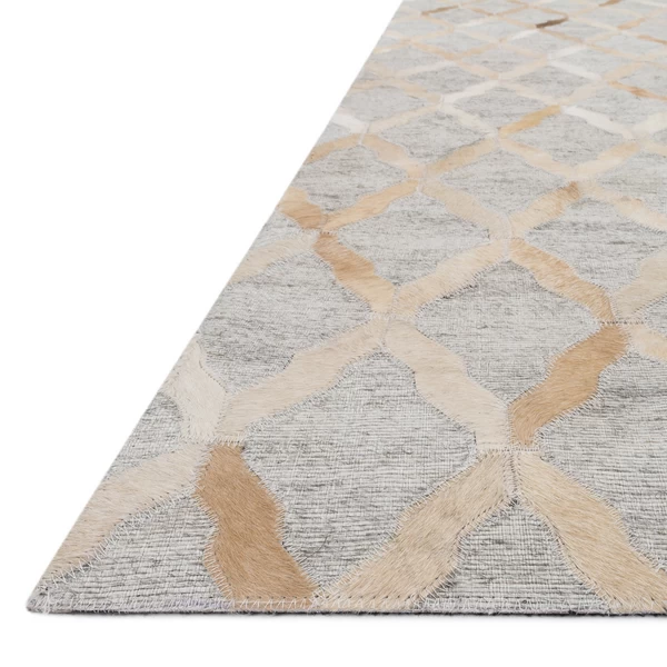 Caswell Hair On Hide Rug - Grey/Sand 4 Caswell Hair On Hide Rug - Grey/Sand - Image 2