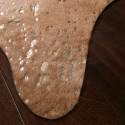 Metallic Faux Cowhide Rug - Tan -Upholstery Shop webimage 620179083 DTL