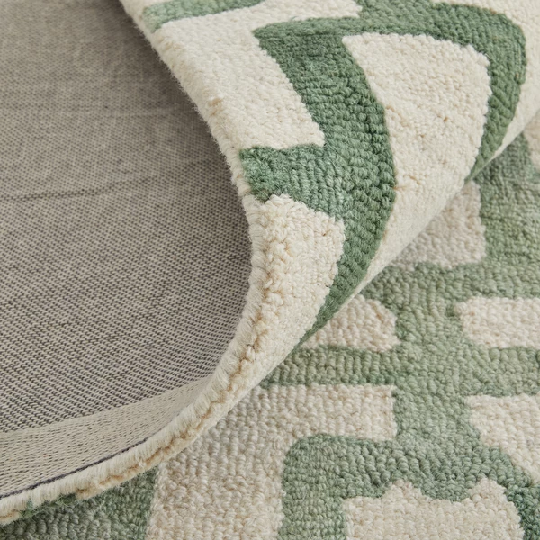 Jacqueline Rug - Ivory/Green 4 Jacqueline Rug - Ivory/Green - Image 2