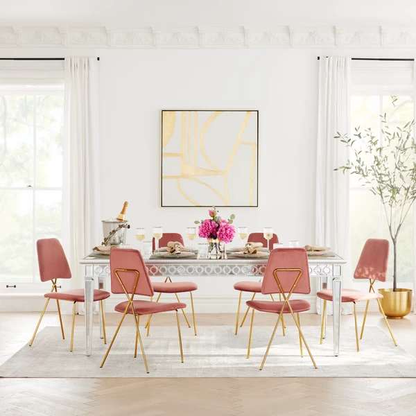 Peonies With Gold Strip Vase 3 Peonies With Gold Strip Vase